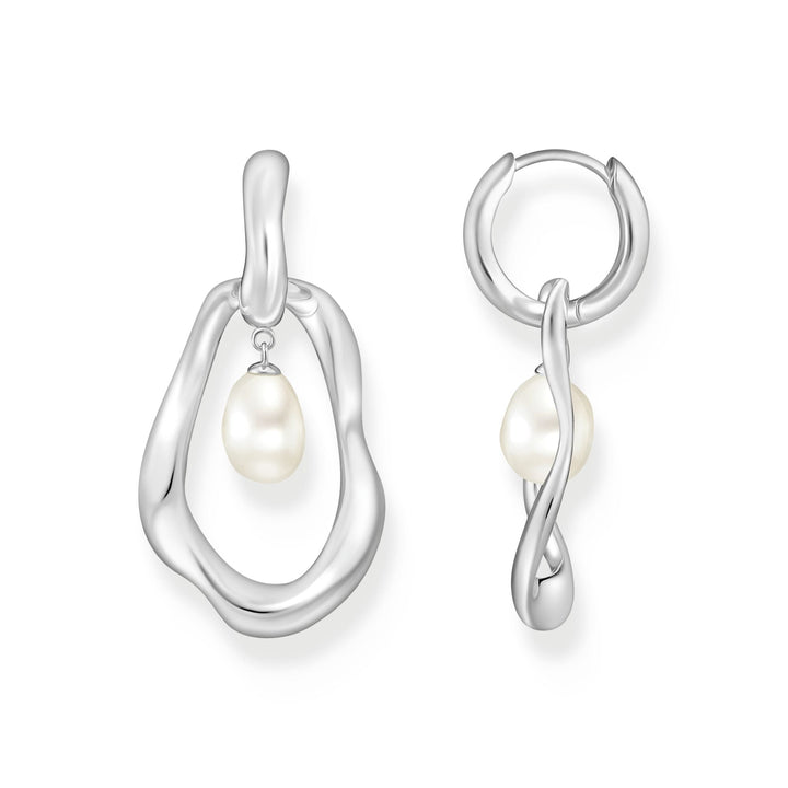 Hoop Earrings with Freshwater Pearls In Silver |The Jewellery Boutique Australia