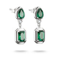 THOMAS SABO Stud Earrings with Green Octagon Stones Silver