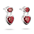 THOMAS SABO Stud Earrings with Red Heart Stones Silver