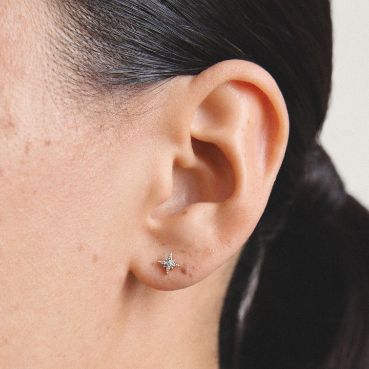 Stud earrings star with zirconia | Jewellery Boutique Australia