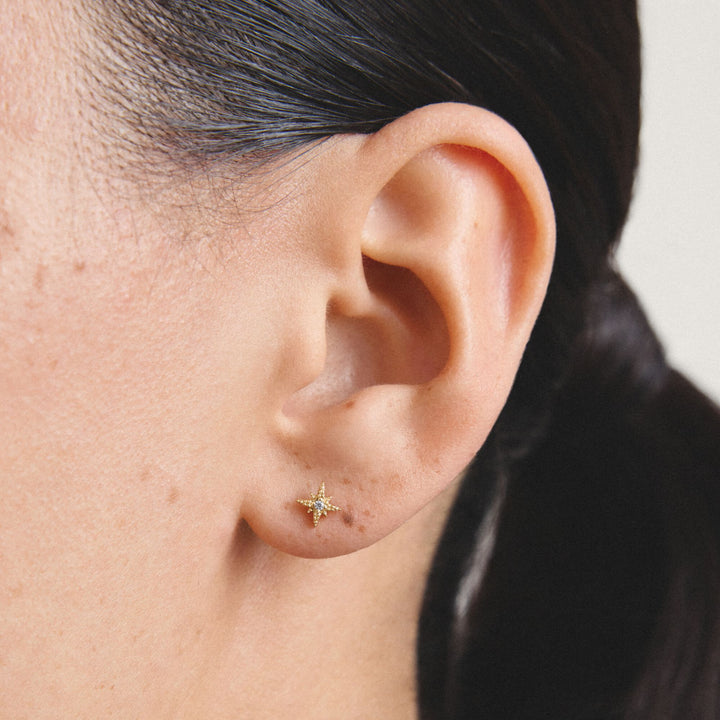 Stud earrings star with zirconia | Jewellery Boutique Australia