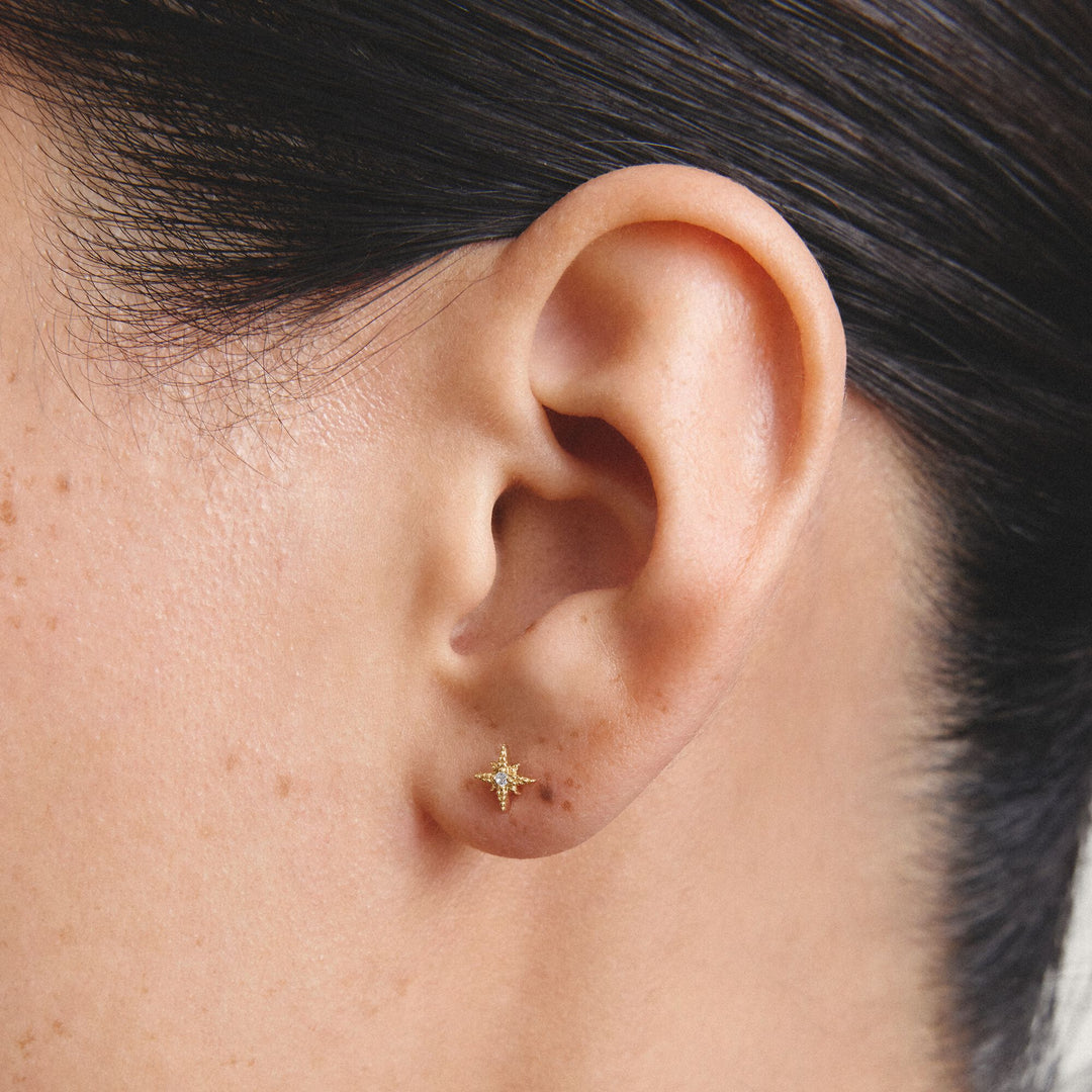 Stud earrings star with zirconia | Jewellery Boutique Australia
