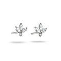 Stud earrings flower with zirconia in teardrop shape | Jewellery Boutique Australia