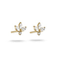 Stud earrings flower with zirconia in teardrop shape | Jewellery Boutique Australia