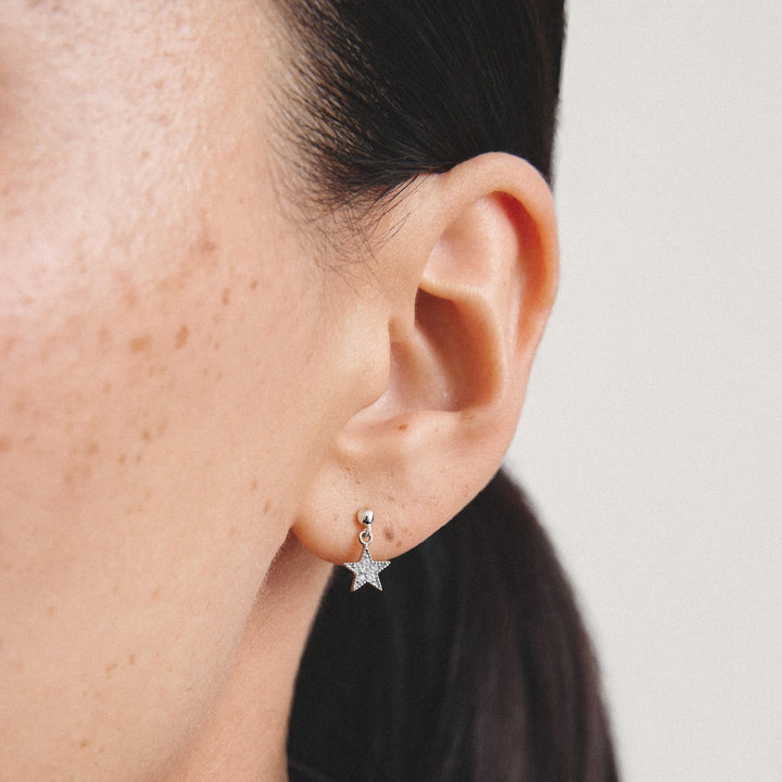 Stud earrings moon and star with zirconia | Jewellery Boutique Australia