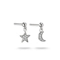 Stud earrings moon and star with zirconia | Jewellery Boutique Australia