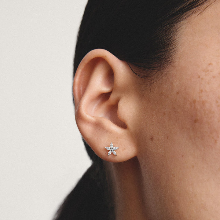 Stud earrings flower with zirconia | Jewellery Boutique Australia
