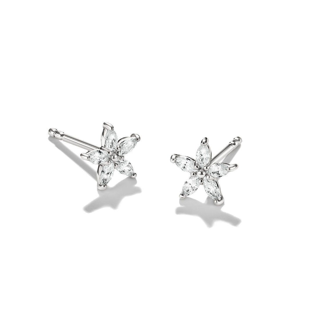 Stud earrings flower with zirconia | Jewellery Boutique Australia