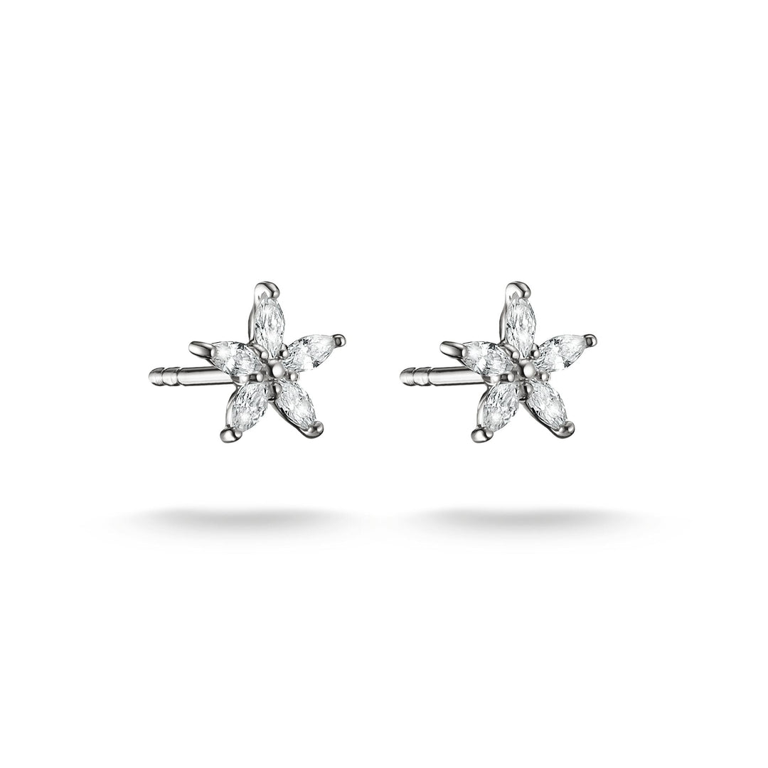 Stud earrings flower with zirconia | Jewellery Boutique Australia
