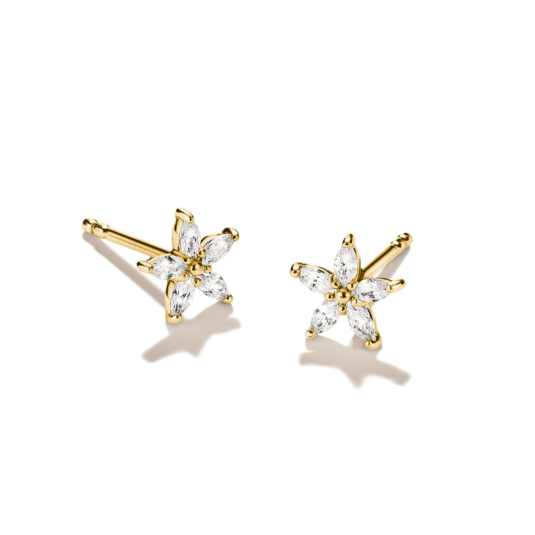 Stud earrings flower with zirconia | Jewellery Boutique Australia