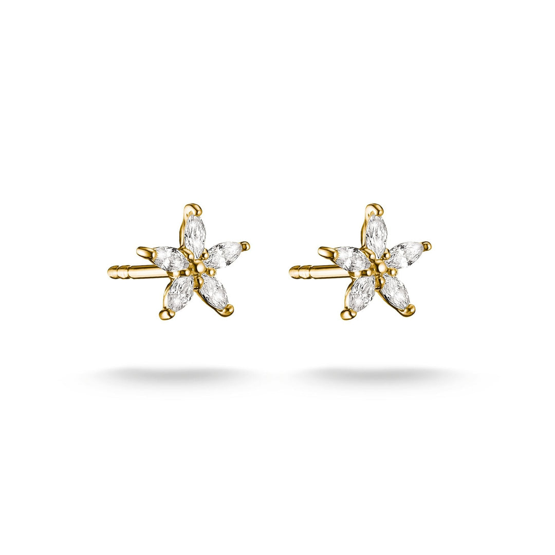 Stud earrings flower with zirconia | Jewellery Boutique Australia