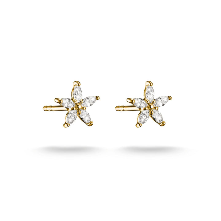 Stud earrings flower with zirconia | Jewellery Boutique Australia