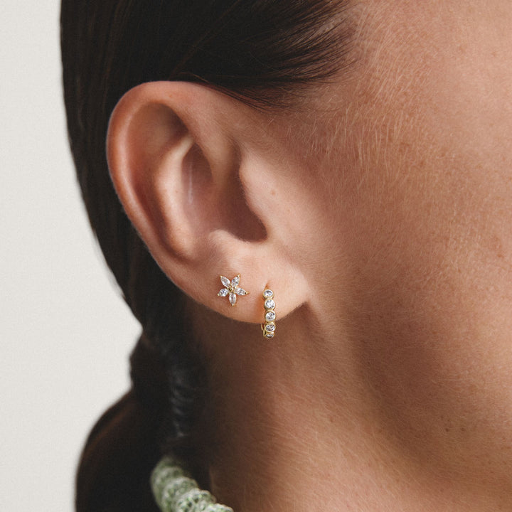 Stud earrings flower with zirconia | Jewellery Boutique Australia