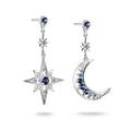 Earrings moon and star with blue stones | Jewellery Boutique Australia
