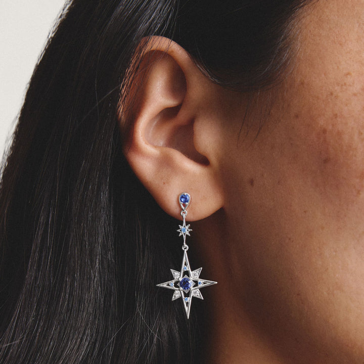 Earrings moon and star with blue stones | Jewellery Boutique Australia