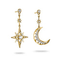 Earrings moon and star with zirconia | Jewellery Boutique Australia