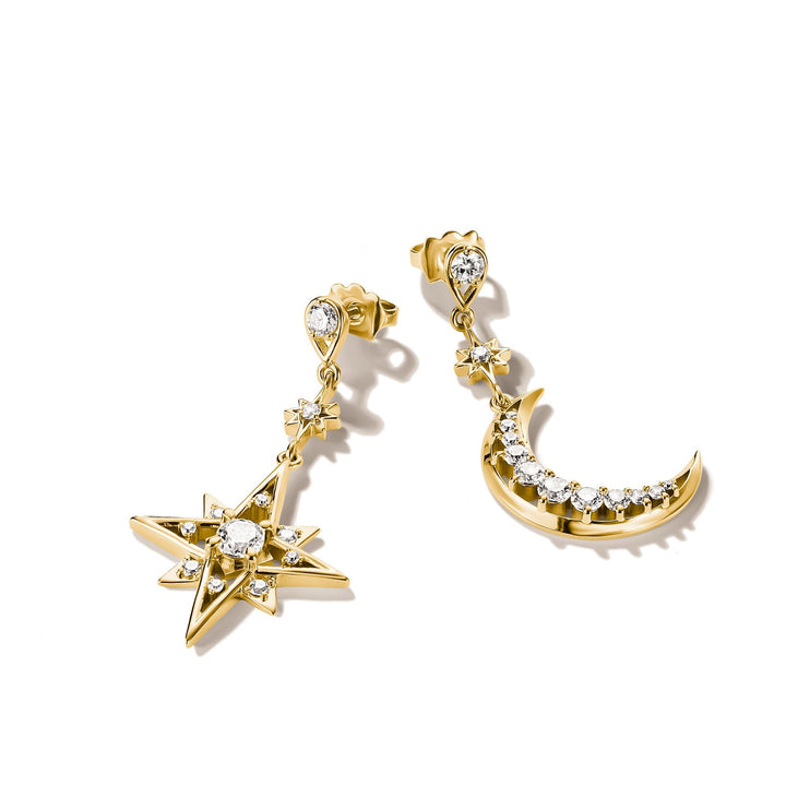Earrings moon and star with zirconia | Jewellery Boutique Australia