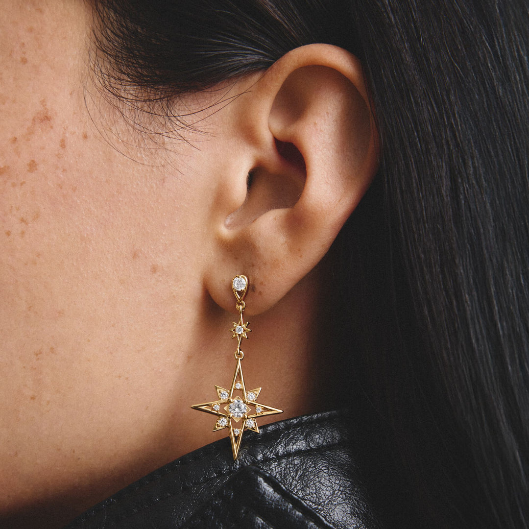 Earrings moon and star with zirconia | Jewellery Boutique Australia