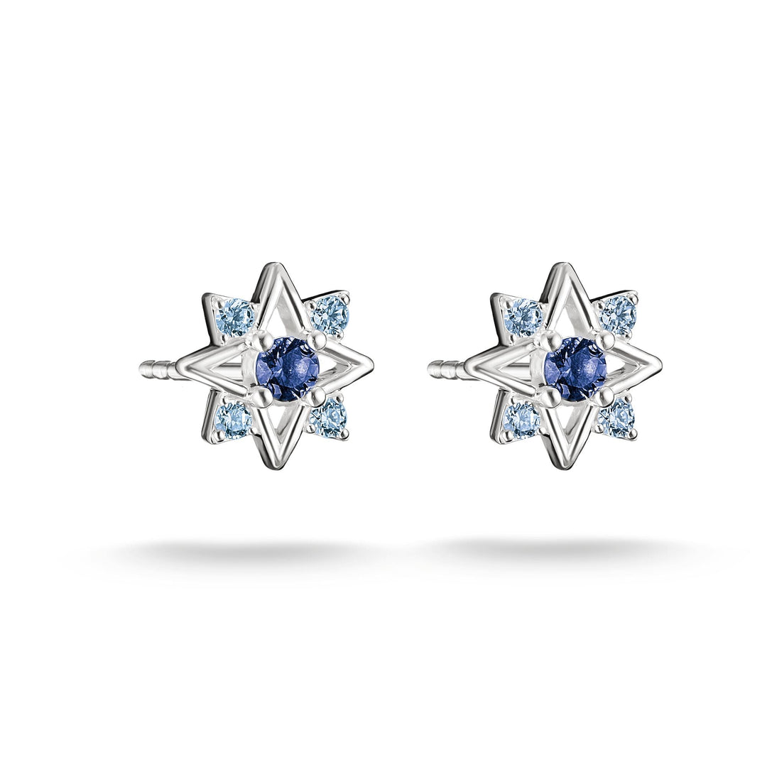 Stud earrings star with blue stones | Jewellery Boutique Australia