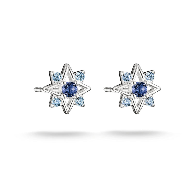Stud earrings star with blue stones | Jewellery Boutique Australia
