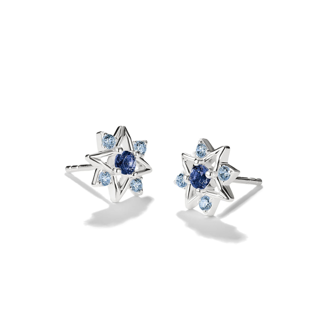 Stud earrings star with blue stones | Jewellery Boutique Australia