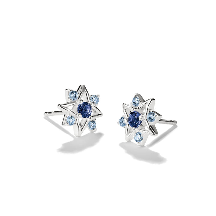 Stud earrings star with blue stones | Jewellery Boutique Australia