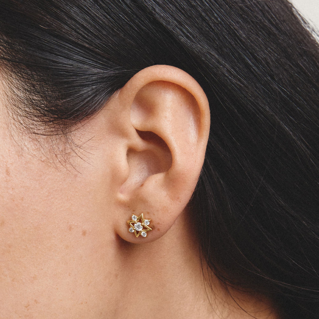 Stud earrings star with zirconia | Jewellery Boutique Australia