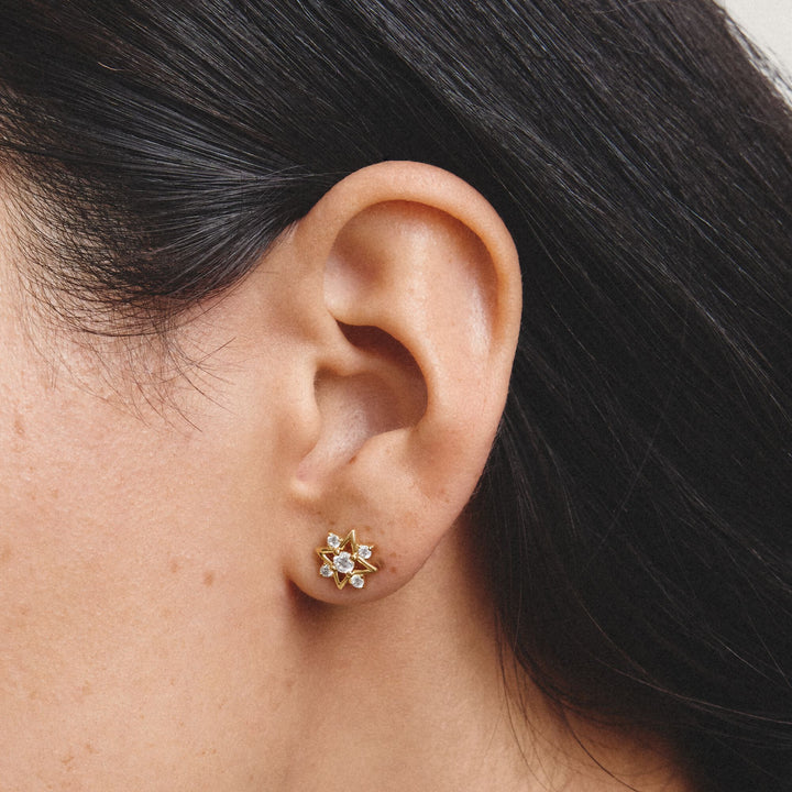Stud earrings star with zirconia | Jewellery Boutique Australia