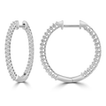 Inside Out Hoops with 0.25ct Diamonds in 9K White Gold