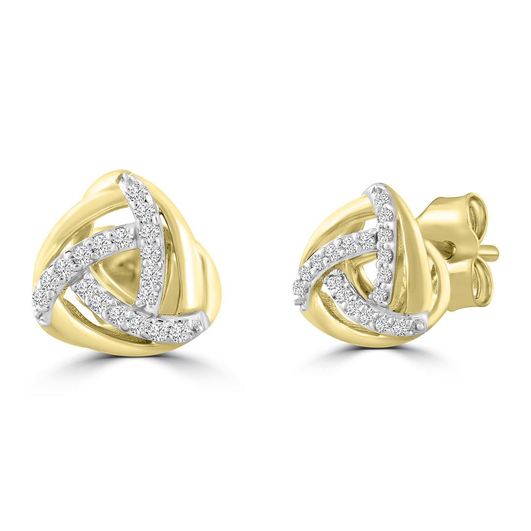 Earrings with Diamond in 9K Yellow Gold The Jewellery Boutique