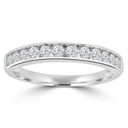 Band Ring with 0.50ct Diamond in 9K White Gold