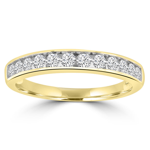 Band Ring with 0.50ct Diamonds in 9K Yellow Gold