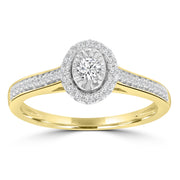 Cluster Ring with 0.25ct Diamonds in 9K Yellow Gold