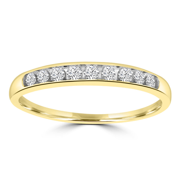 Band Ring with 0.20ct Diamonds in 9K Yellow Gold