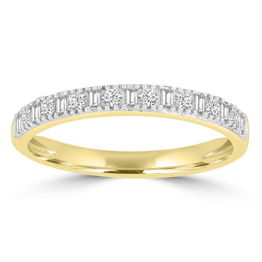 Band Ring with 0.20ct Diamonds in 9K Yellow Gold