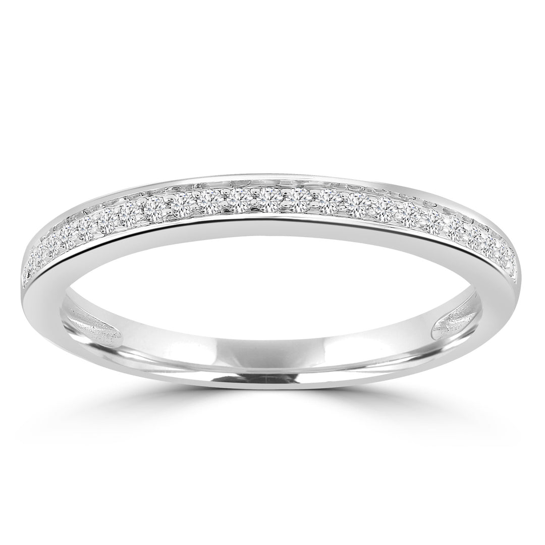 Band Ring with 0.15ct Diamonds in 9K White Gold