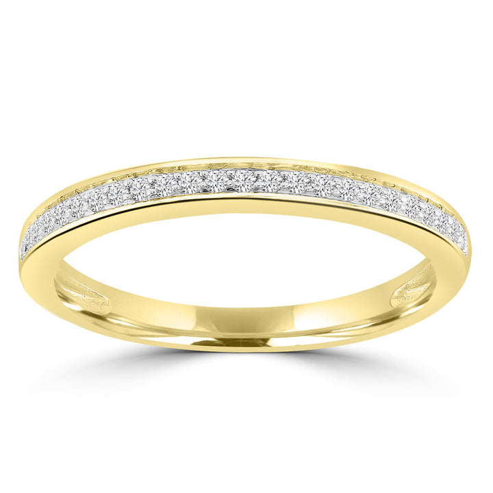 Band Ring with 0.15ct Diamonds in 9K Yellow Gold
