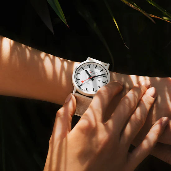 Mondaine Essence Solar White 41mm Watch - MS1.41910.LA