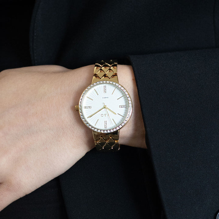 Jag Balmoral Gold Alloy 36mm Watch shown worn on model
