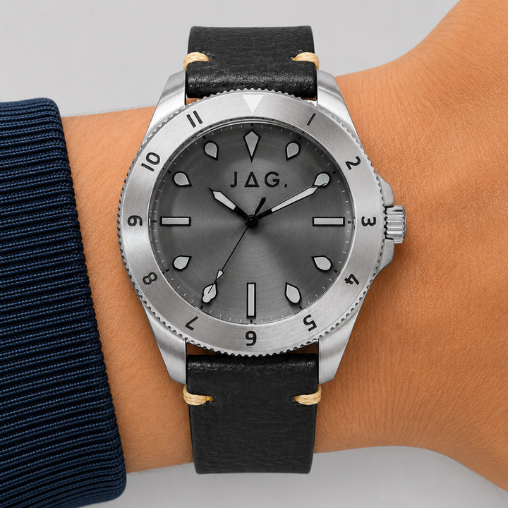 Windsor Black Stainless Steel 44mm Watch