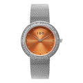 Henley Silver Orange Dial Stainless Steel 35mm Watch