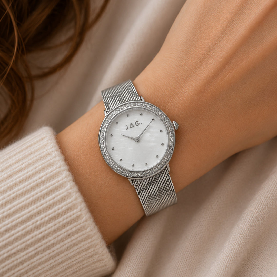 Henley Silver Mother Of Pearl Dial Stainless Steel 35mm Watch