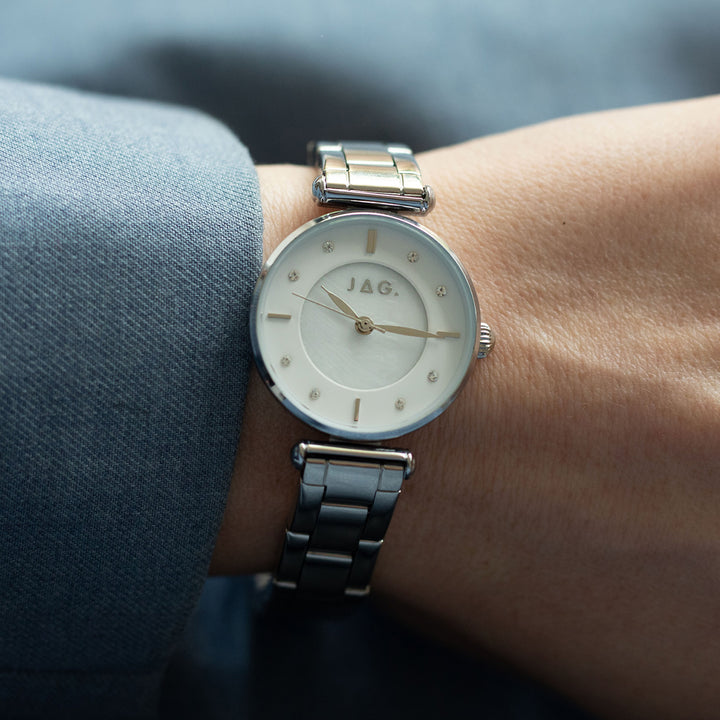 Portland White Mother Of Pearl Alloy 28mm Watch