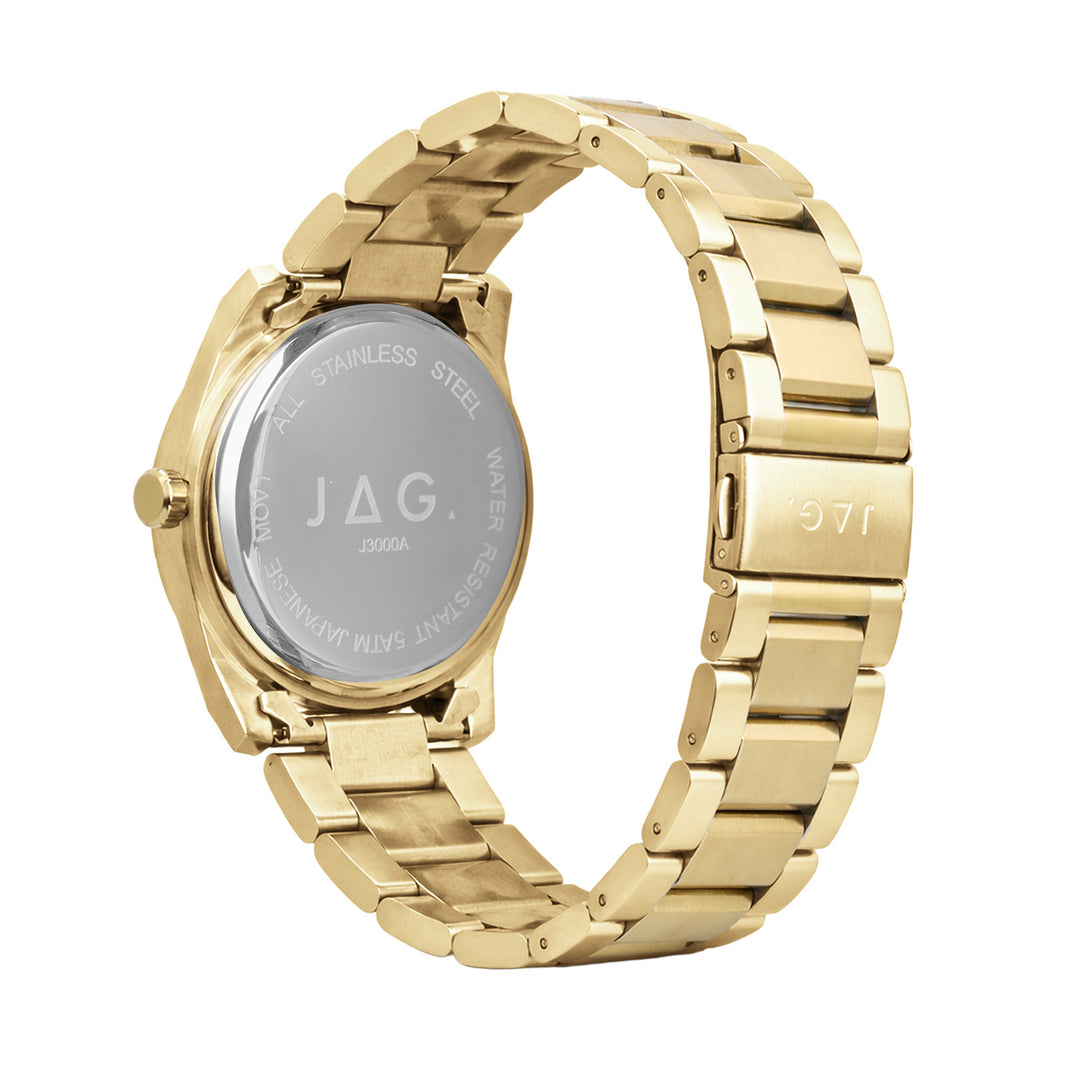 JAG Beaufort Mens Black Dial 41.8mm Gold Watch