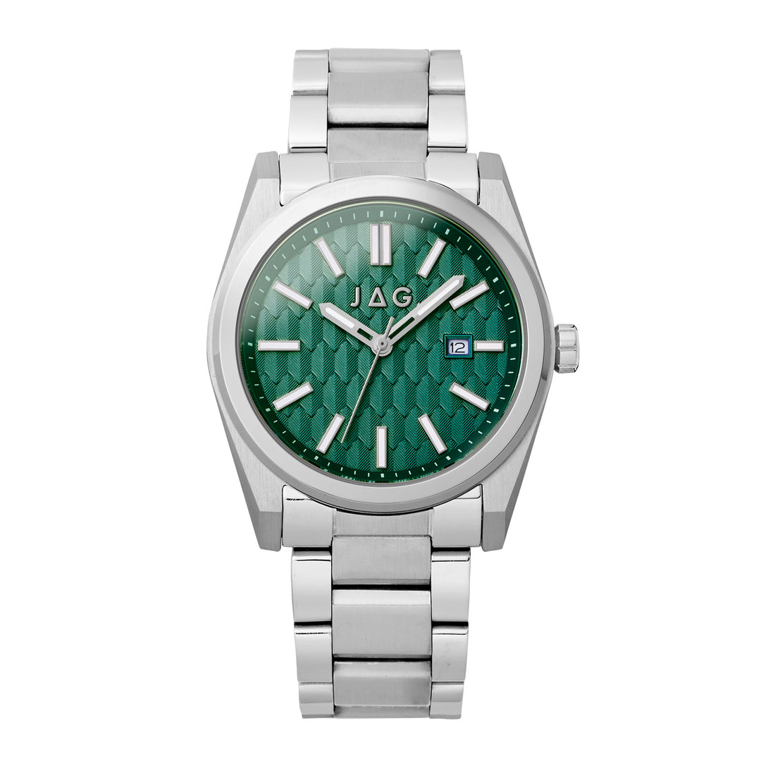 JAG Beaufort Mens Green Dial 41.8mm Silver Watch