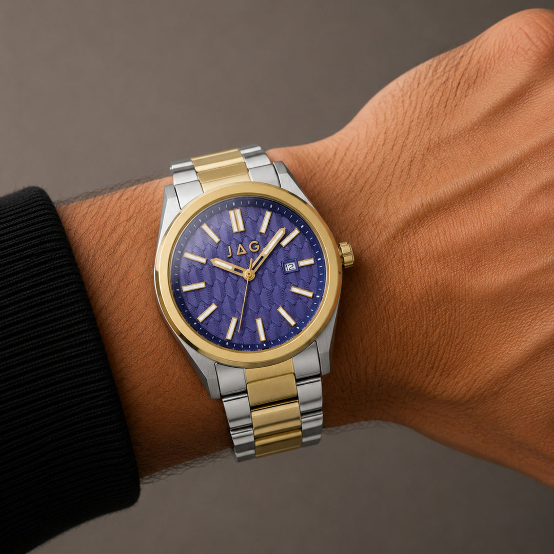 JAG Beaufort Mens Blue Dial 41.8mm Two-Tone Watch