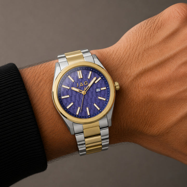 JAG Beaufort Mens Blue Dial 41.8mm Two-Tone Watch