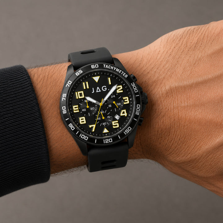 JAG Beachport Mens Black Dial 46mm Black Watch