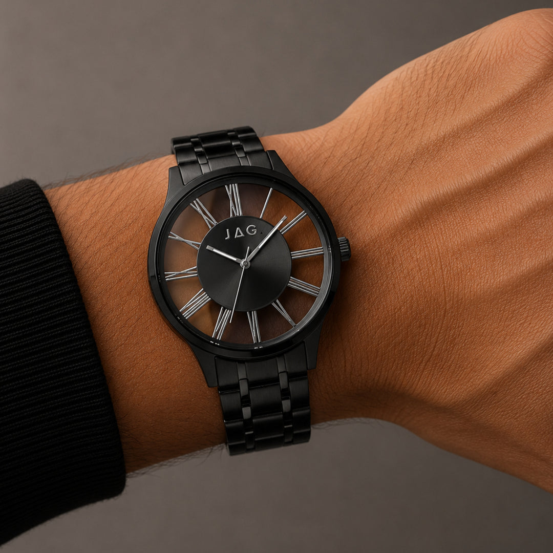 JAG Gerroa Mens Black Dial 43mm Silver Watch