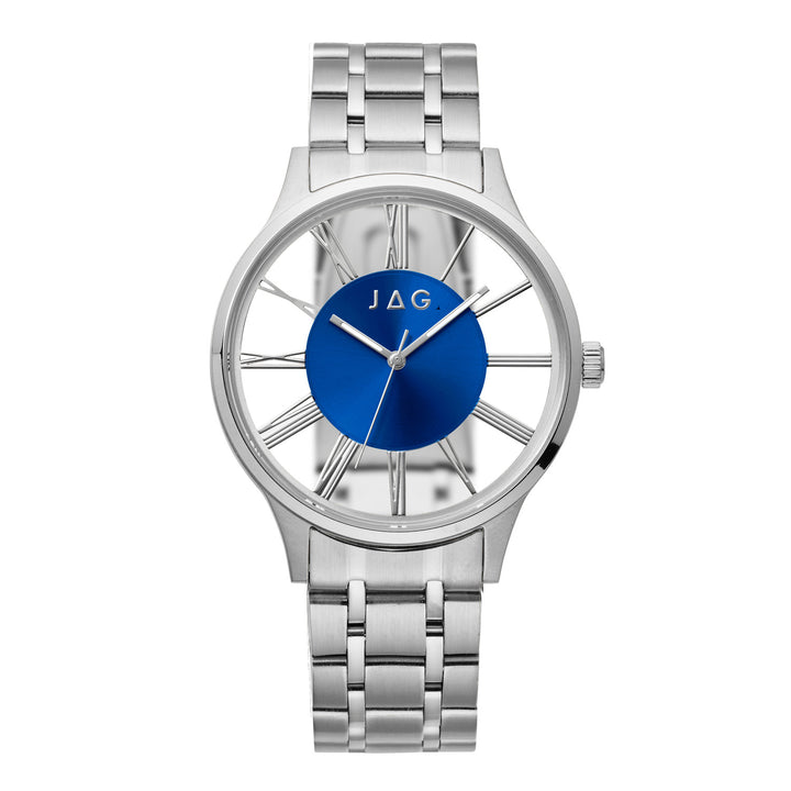 JAG Gerroa Mens Blue Dial 43mm Silver Watch